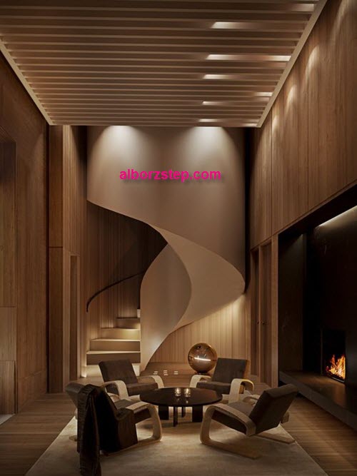 نصب پله گرد داخل ساختمان - البرز استپ