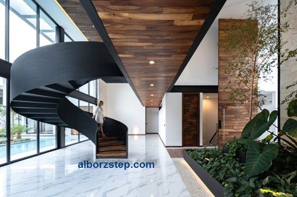 طراحی پله گرد در استان البرز - البرز استپ