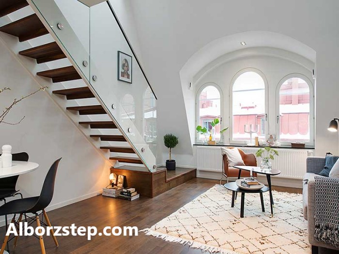 مدل پله دوبلکس برای خانه کوچک - البرز استپ