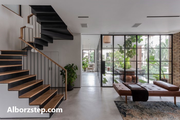 طراحی و ساخت زیباترین پله های دوبلکس - البرز استپ