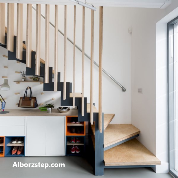 طراحی و ساخت پله دوبلکس کم جا | البرز استپ