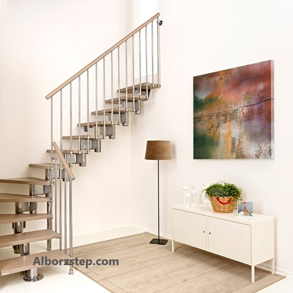 طراحی و ساخت پله دوبلکس کم جا | البرز استپ