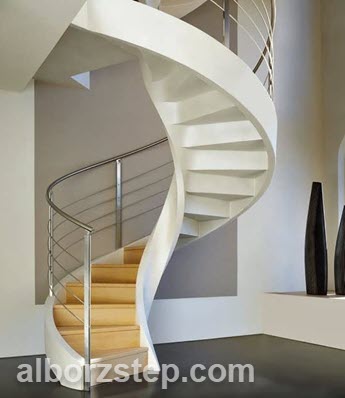 نحوه طراحی و ساخت پله گرد داخل پذیرایی | البرز استپ