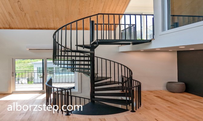 هزینه طراحی و اجرای پله معلق گرد | البرز استپ