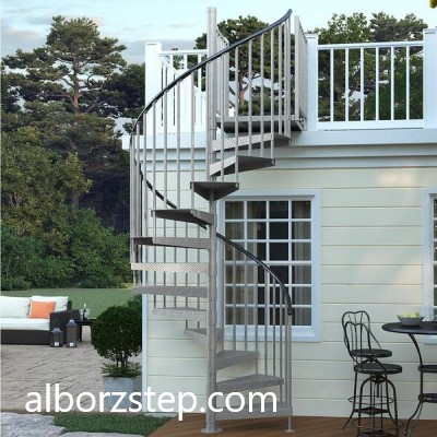 تولید کننده پله گرد استیل در کرج و تهران | البز استپ
