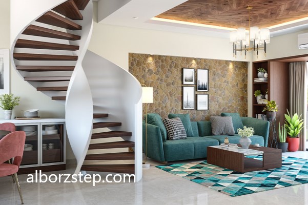 طراحی پله گرد دوبلکس با کمترین هزینه ممکن در تهران | البرز استپ