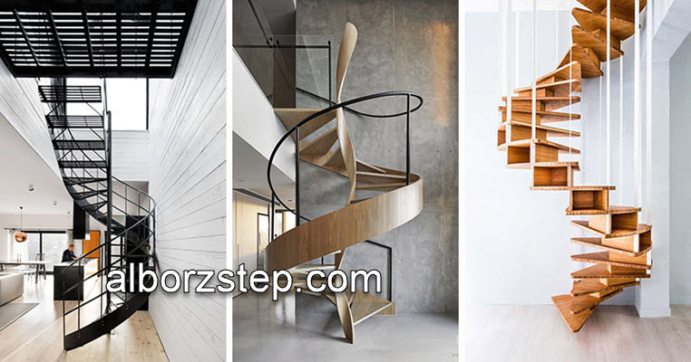 طراحی و ساخت پله گرد متناسب فضاهای کوچک | البرز استپ