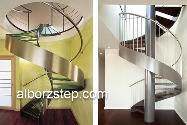 طراحی پله پیچ فلزی دوبلکس | البرز استپ