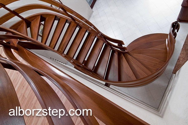 خدمات طراحی و اجرای پله گرد چوبی | البرز استپ