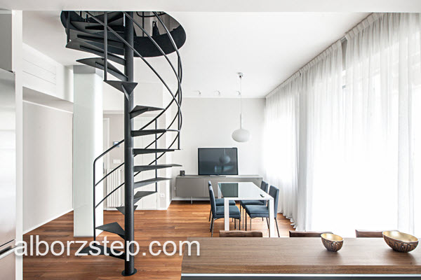 طراحی و اجرای پله گرد دوبلکس | البرز استپ